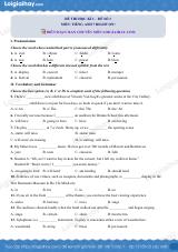 Đề thi học kì 1 Tiếng Anh 7 Right on! - Đề số 3